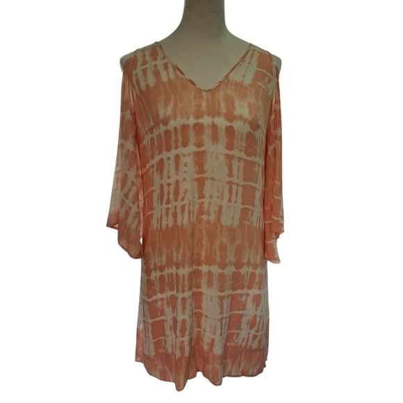 Cold Shoulder Tie Dye Midi Dress - Picture 1 of 8